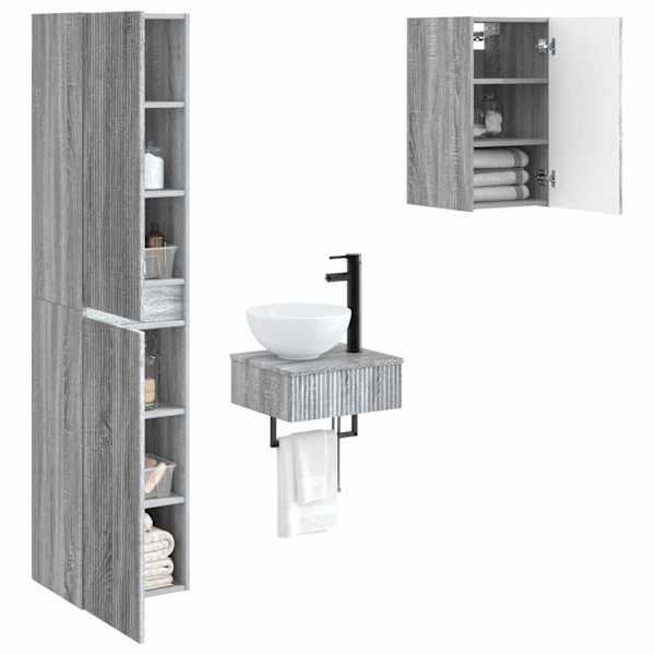 Vannitoa mööbleset 3 tk Hall Sonoma 33 × 34,5 × 160 cm