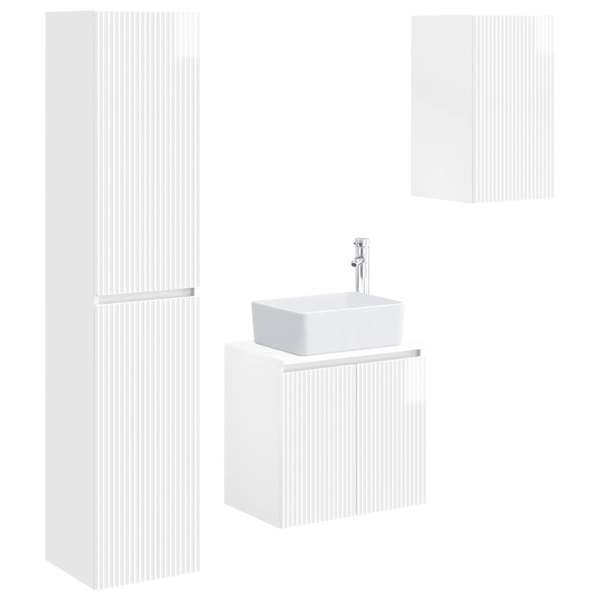 Vannitoa mööbleset 3 tk Kõrgläikega valge 33 × 34,5 × 160 cm