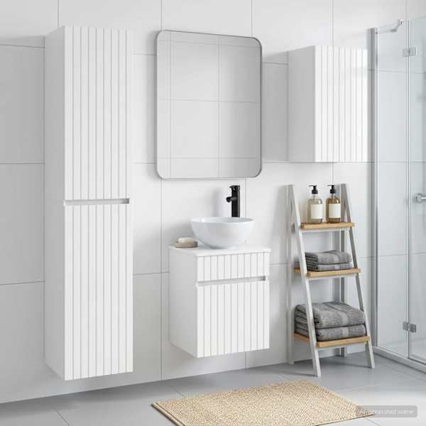 Vannitoa mööbleset 3 tk Kõrgläikega valge 33 × 34,5 × 160 cm