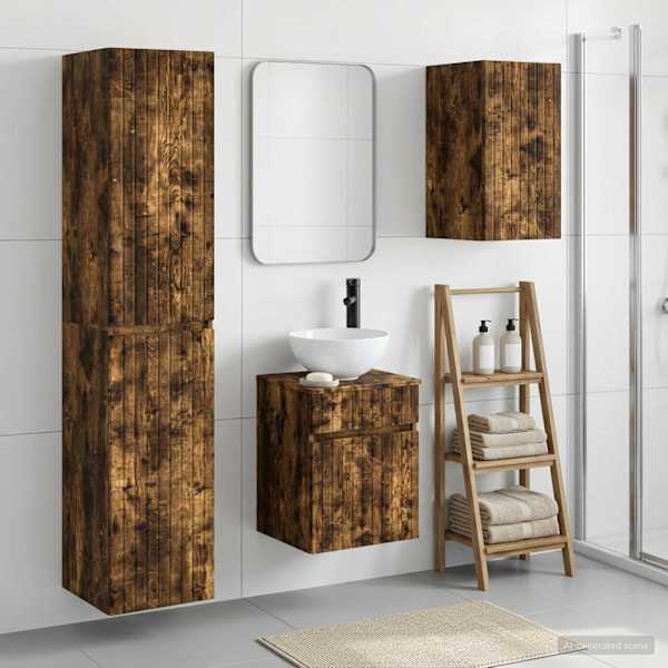 Vannitoa mööbleset 3 tk Suitsutatud tamm 33 × 34,5 × 160 cm