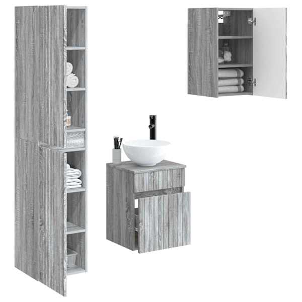 Vannitoa mööbleset 3 tk Hall Sonoma 33 × 34,5 × 160 cm
