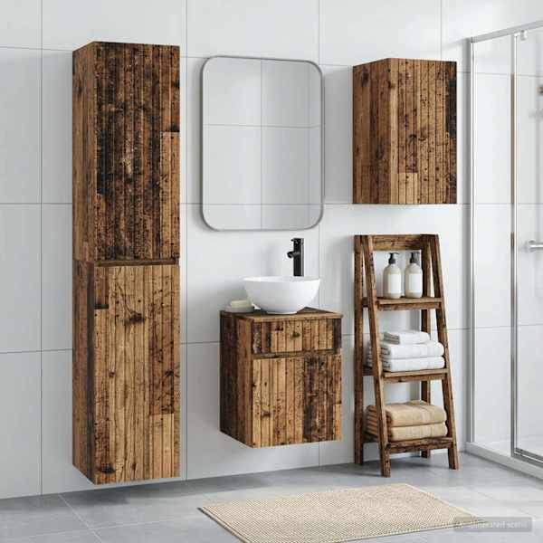 Vannitoa mööbleset 3 tk Vana puit 33 × 34,5 × 160 cm Tehispuit