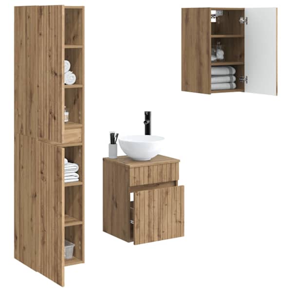 Vannitoa mööbleset 3 tk Artisan tamm 33 × 34,5 × 160 cm