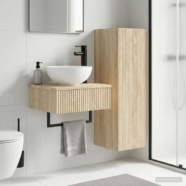 Vannitoa mööbleset 2 tk Sonoma tamm 33 × 34,5 × 100 cm
