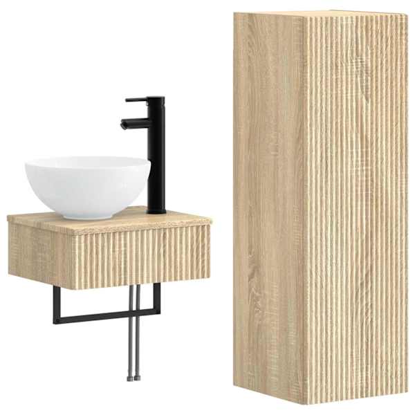 Vannitoa mööbleset 2 tk Sonoma tamm 33 × 34,5 × 100 cm