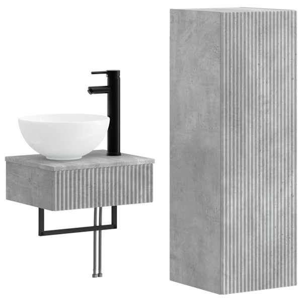 Vannitoa mööbleset 2 tk Betoonhall 33 × 34,5 × 100 cm Tehispuit