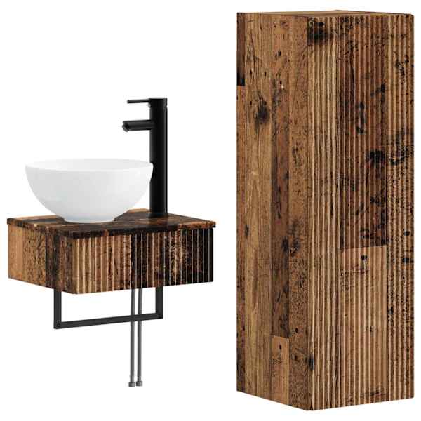 Vannitoa mööbleset 2 tk Vana puit 33 × 34,5 × 100 cm Tehispuit