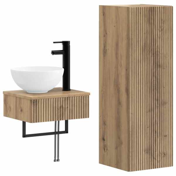 Vannitoa kapikomplekt 2 tk Artisan tamm 33 × 34,5 × 100 cm