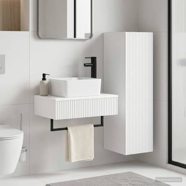 Vannitoa mööbleset 2 tk Valge 33 × 34,5 × 100 cm Tehispuit