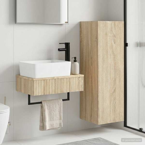 Vannitoa mööbleset 2 tk Sonoma tamm 33 × 34,5 × 100 cm