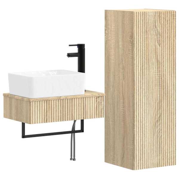 Vannitoa mööbleset 2 tk Sonoma tamm 33 × 34,5 × 100 cm