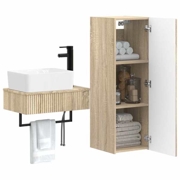 Vannitoa mööbleset 2 tk Sonoma tamm 33 × 34,5 × 100 cm