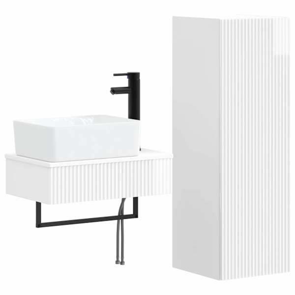 Vannitoa mööbleset 2 tk Kõrgläikega valge 33 × 34,5 × 100 cm