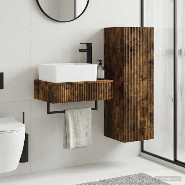 Vannitoa mööbleset 2 tk Suitsutatud tamm 33 × 34,5 × 100 cm