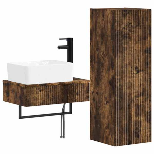 Vannitoa mööbleset 2 tk Suitsutatud tamm 33 × 34,5 × 100 cm