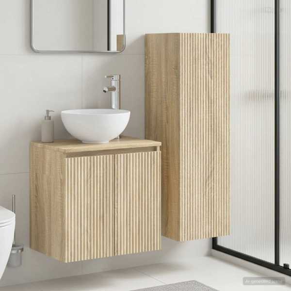 Vannitoa mööbleset 2 tk Sonoma tamm 33 × 34,5 × 100 cm
