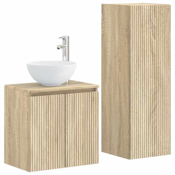Vannitoa mööbleset 2 tk Sonoma tamm 33 × 34,5 × 100 cm
