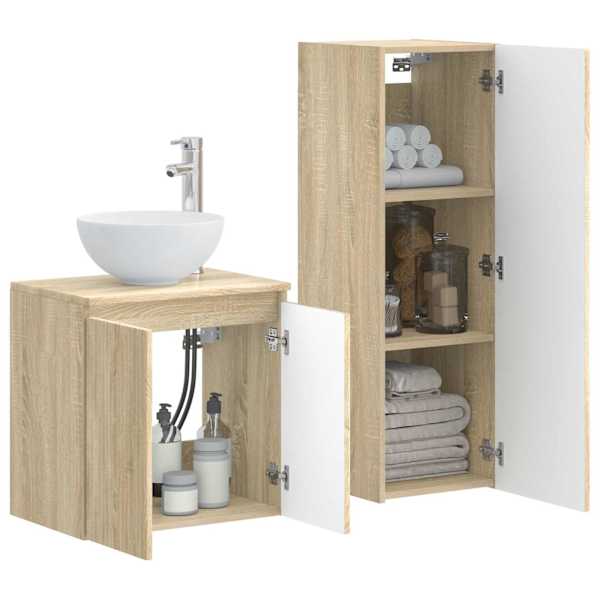 Vannitoa mööbleset 2 tk Sonoma tamm 33 × 34,5 × 100 cm