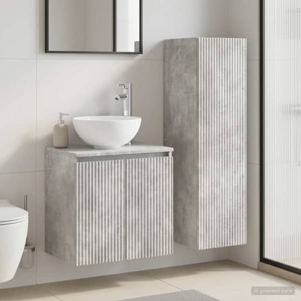 Vannitoa mööbleset 2 tk Betoonhall 33 × 34,5 × 100 cm Tehispuit