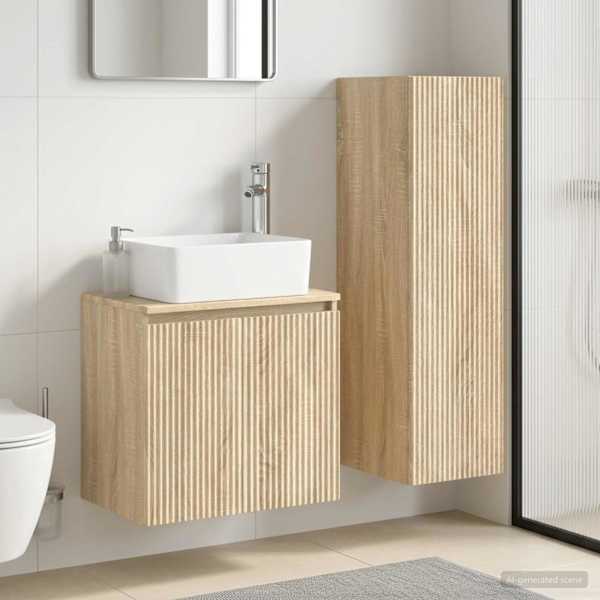 Vannitoa mööbleset 2 tk Sonoma tamm 33 × 34,5 × 100 cm