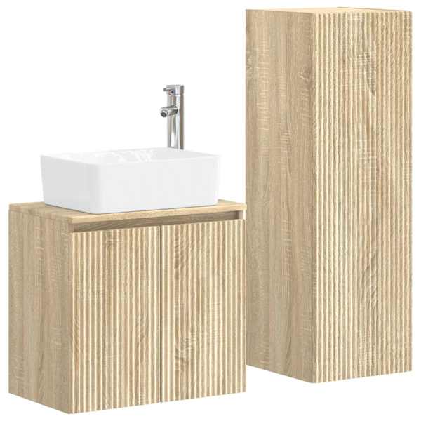 Vannitoa mööbleset 2 tk Sonoma tamm 33 × 34,5 × 100 cm