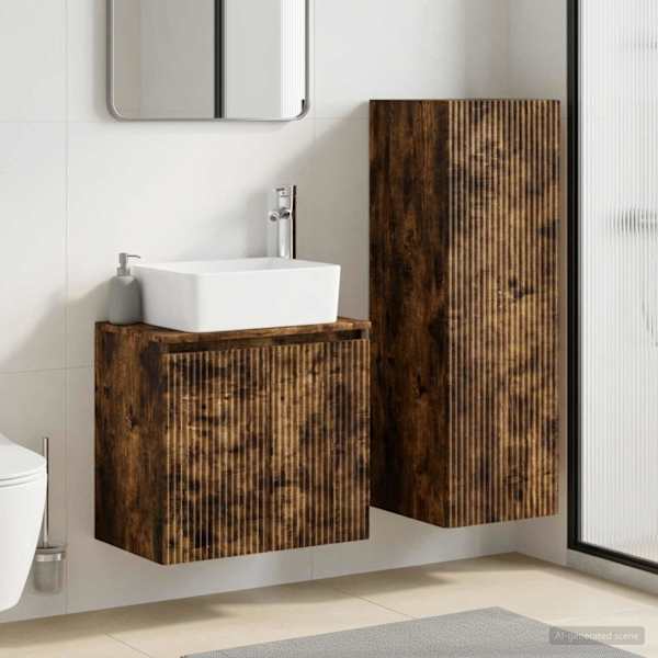 Vannitoa mööbleset 2 tk Suitsutatud tamm 33 × 34,5 × 100 cm