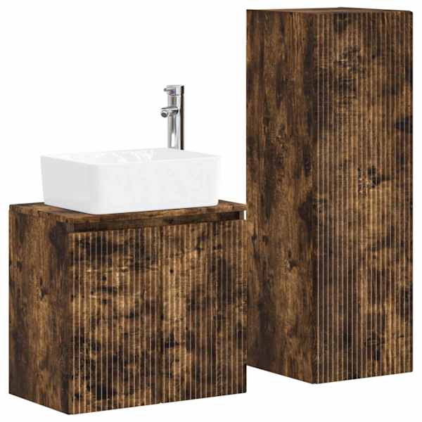 Vannitoa mööbleset 2 tk Suitsutatud tamm 33 × 34,5 × 100 cm