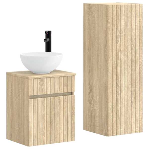 Vannitoa kapikomplekt 2 tk Sonoma tamm 33 × 34,5 × 100 cm
