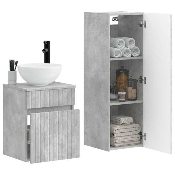 Vannitoa mööbleset 2 tk Betoonhall 33 × 34,5 × 100 cm Tehispuit