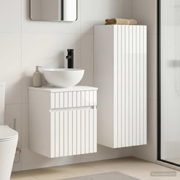 Vannitoa mööbleset 2 tk Kõrgläikega valge 33 × 34,5 × 100 cm
