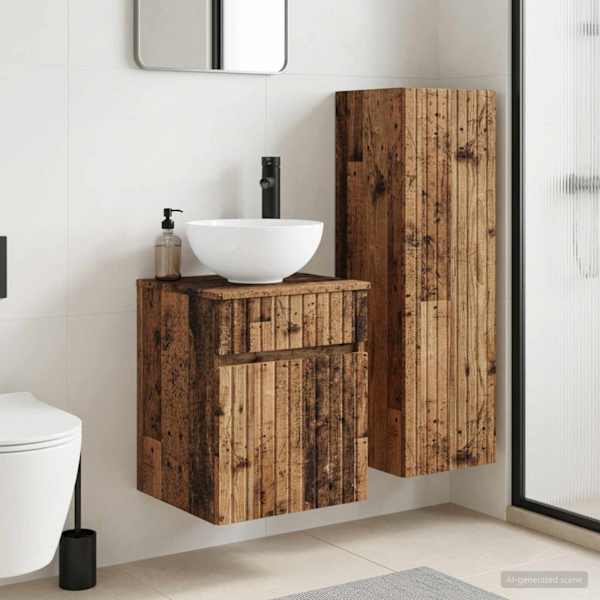 Vannitoa mööbleset 2 tk Vana puit 33 × 34,5 × 100 cm Tehispuit