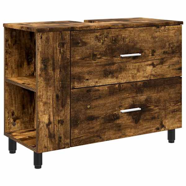 Vannitoa peegelkapid Suitsutatud tamm 80 × 35 × 60 cm Tehispuit