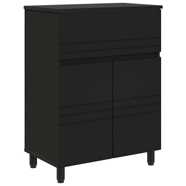 Vannitoa peegelkapid Must 60 × 35 × 80 cm Tehispuit