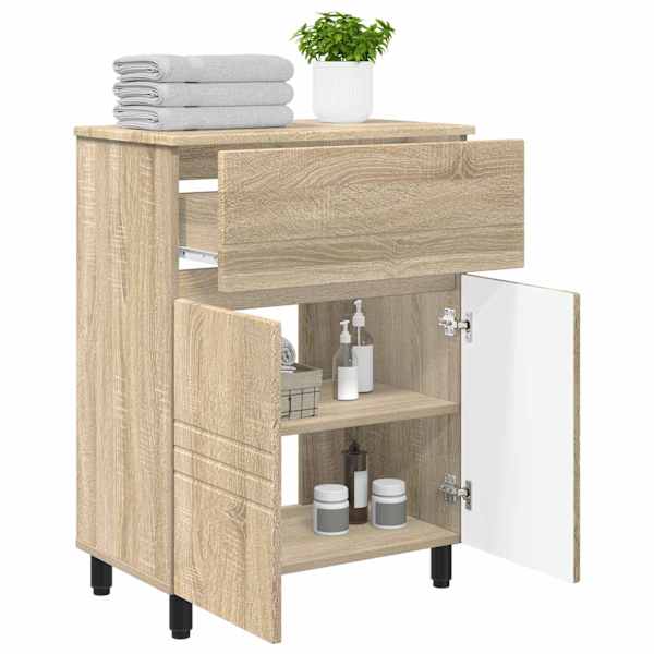Vannitoa peegelkapid Sonoma tamm 60 × 35 × 80 cm Tehispuit
