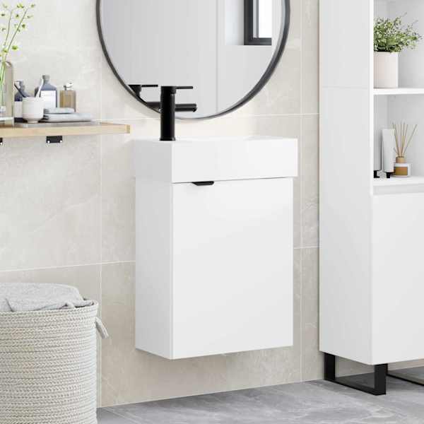 Vannitoa vanity üksus koos segistiga Valge 45,5 × 22,5 × 84 cm