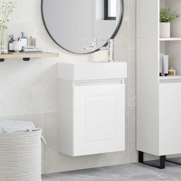 Vannitoa vanity üksus koos segistiga Valge 45,5 × 22,5 × 84 cm