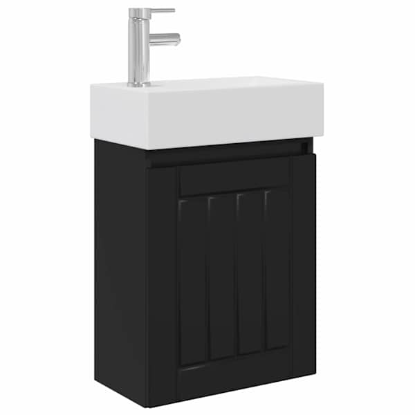 Vannitoa vanity üksus koos segistiga Must 45,5 × 25,5 × 84 cm