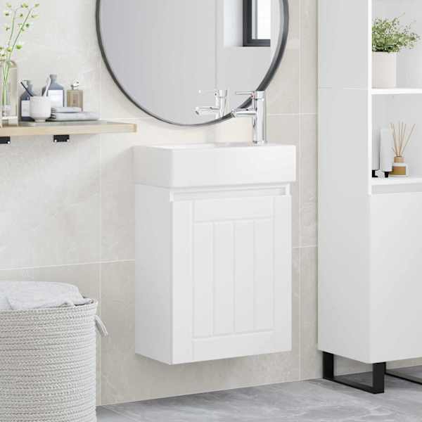 Vannitoa vanity üksus koos segistiga Valge 45,5 × 25,5 × 84 cm
