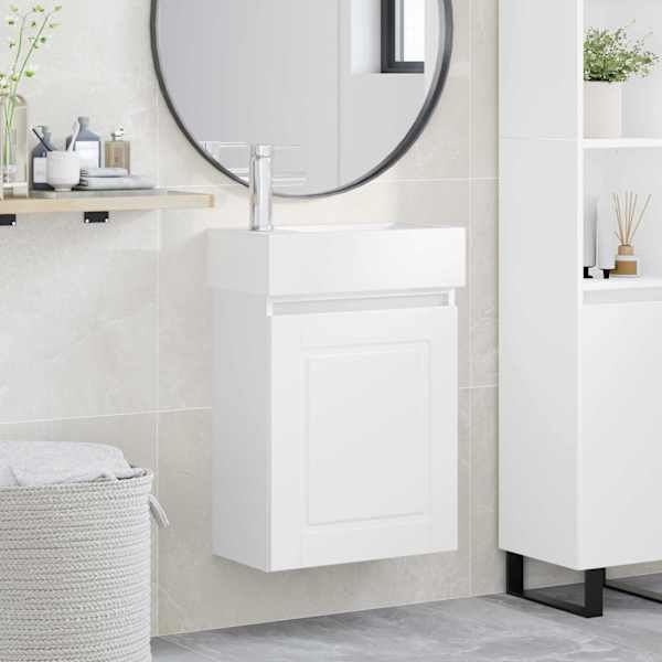 Vannitoa vanity üksus koos segistiga Valge 45,5 × 22,5 × 84 cm
