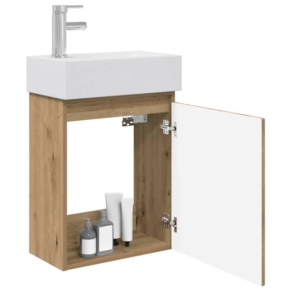 Vannitoa vanity üksus koos segistiga Artisan tamm