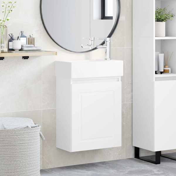 Vannitoa vanity üksus koos segistiga Valge 45,5 × 22,5 × 84 cm