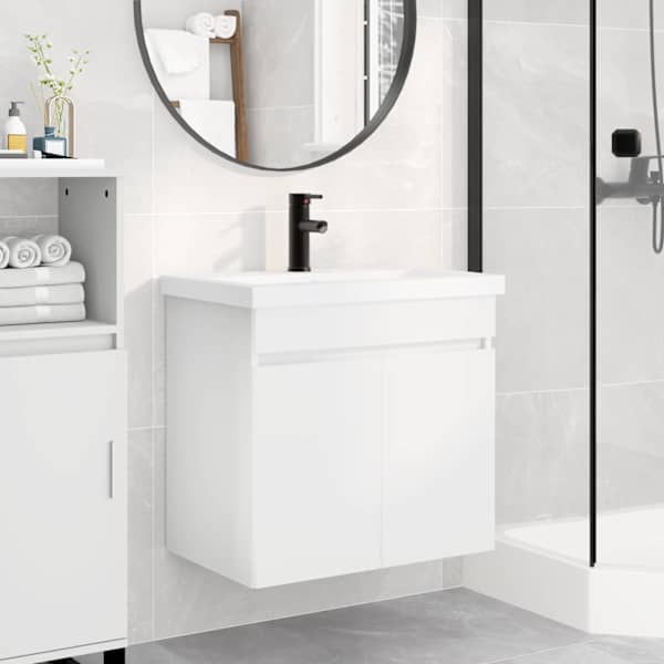 Vannitoa vanity üksus koos segistiga Valge 61 × 40 × 74,5 cm