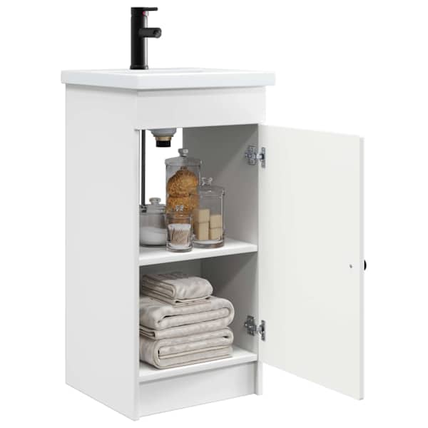 Vannitoa kraanikauss Valge 42 × 40 × 84,5 cm Tehispuit