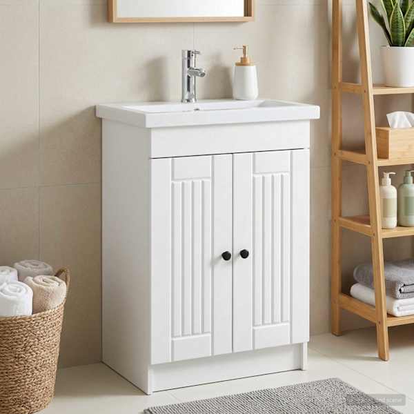 Vannitoa all oleva kraani kapp Valge 56 × 37,5 × 81 cm