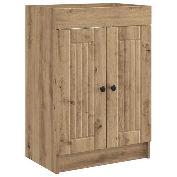 Vannitoa all oleva kraani kapp Artisan tamm 56 × 37,5 × 81 cm