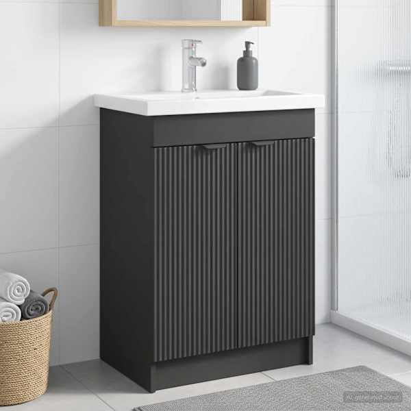 Vannitoa all oleva kraani kapp Must 78,5 × 37,5 × 81 cm