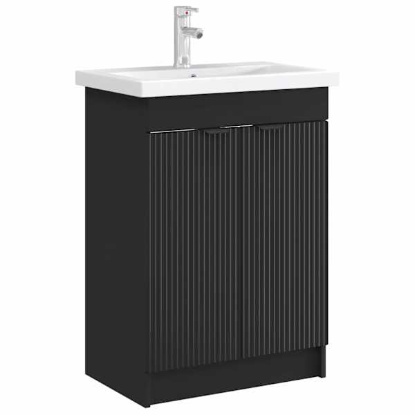 Vannitoa all oleva kraani kapp Must 78,5 × 37,5 × 81 cm