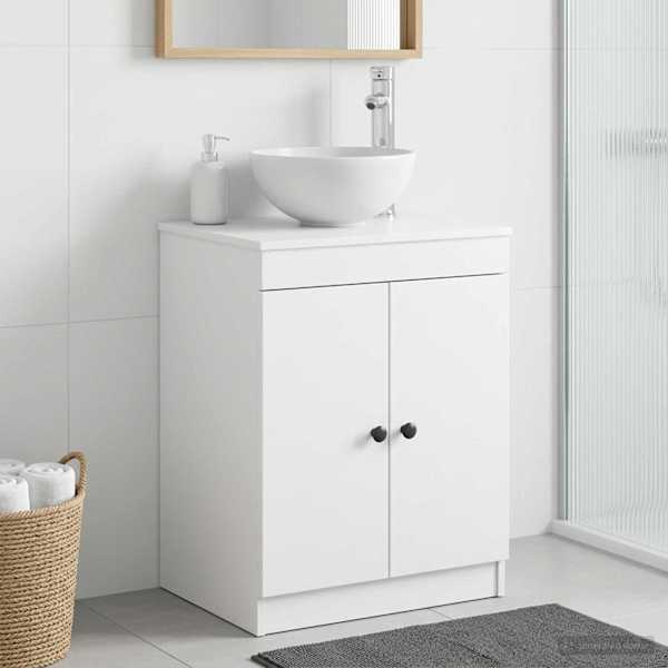 Vannitoa kapp Valge 54 × 41 × 70 cm Tehispuit