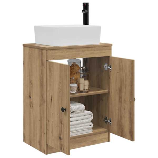 Vannitoa kraanikauss Artisan tamm 54 × 35 × 83 cm Tehispuit