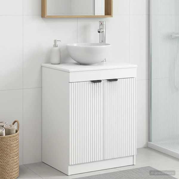 Vannitoa kapp Valge 54 × 41 × 70 cm Tehispuit